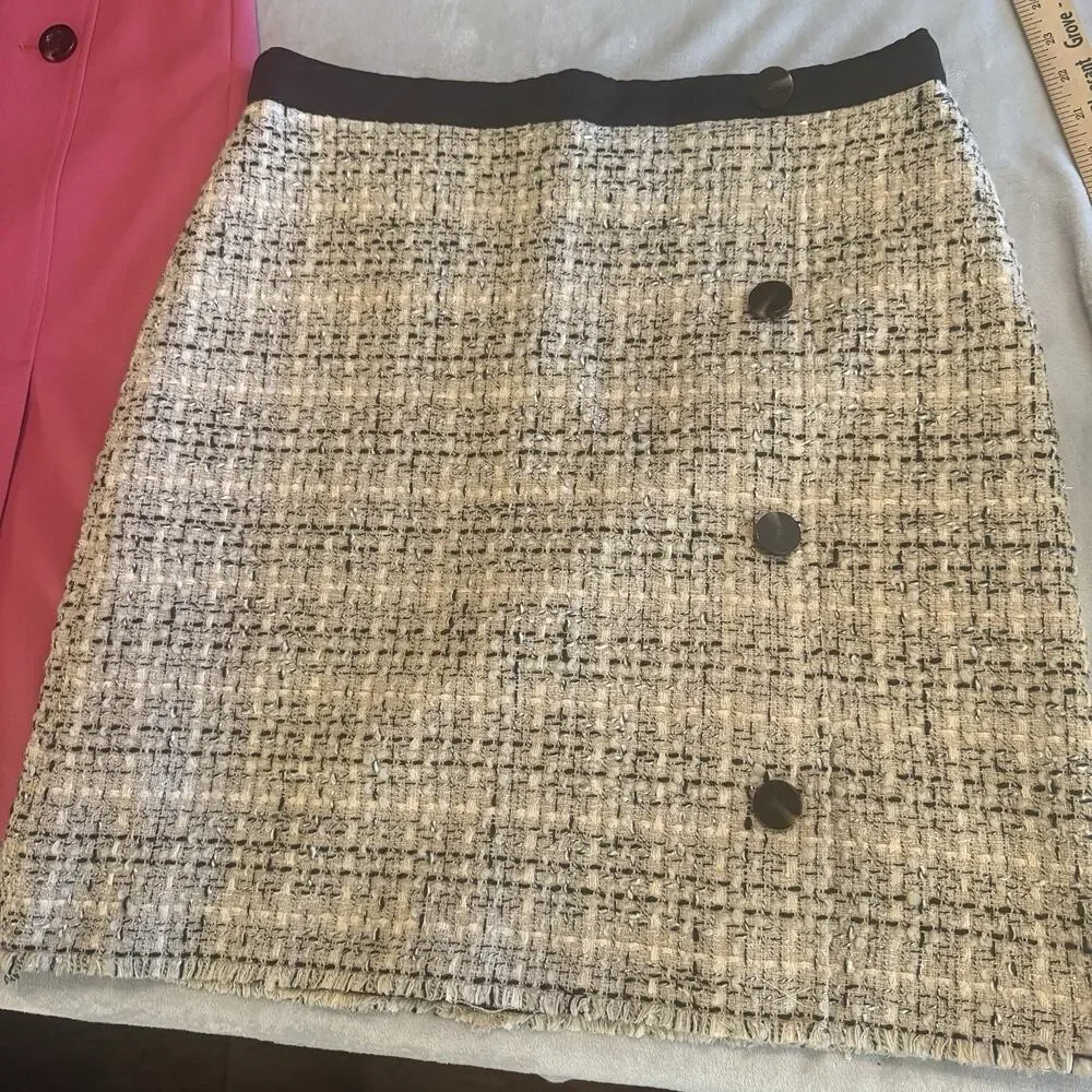 Ann Taylor Pencil Skirt Lot Of 2 Sz 10 Tweed & Hot Pink Career A-line Old Money